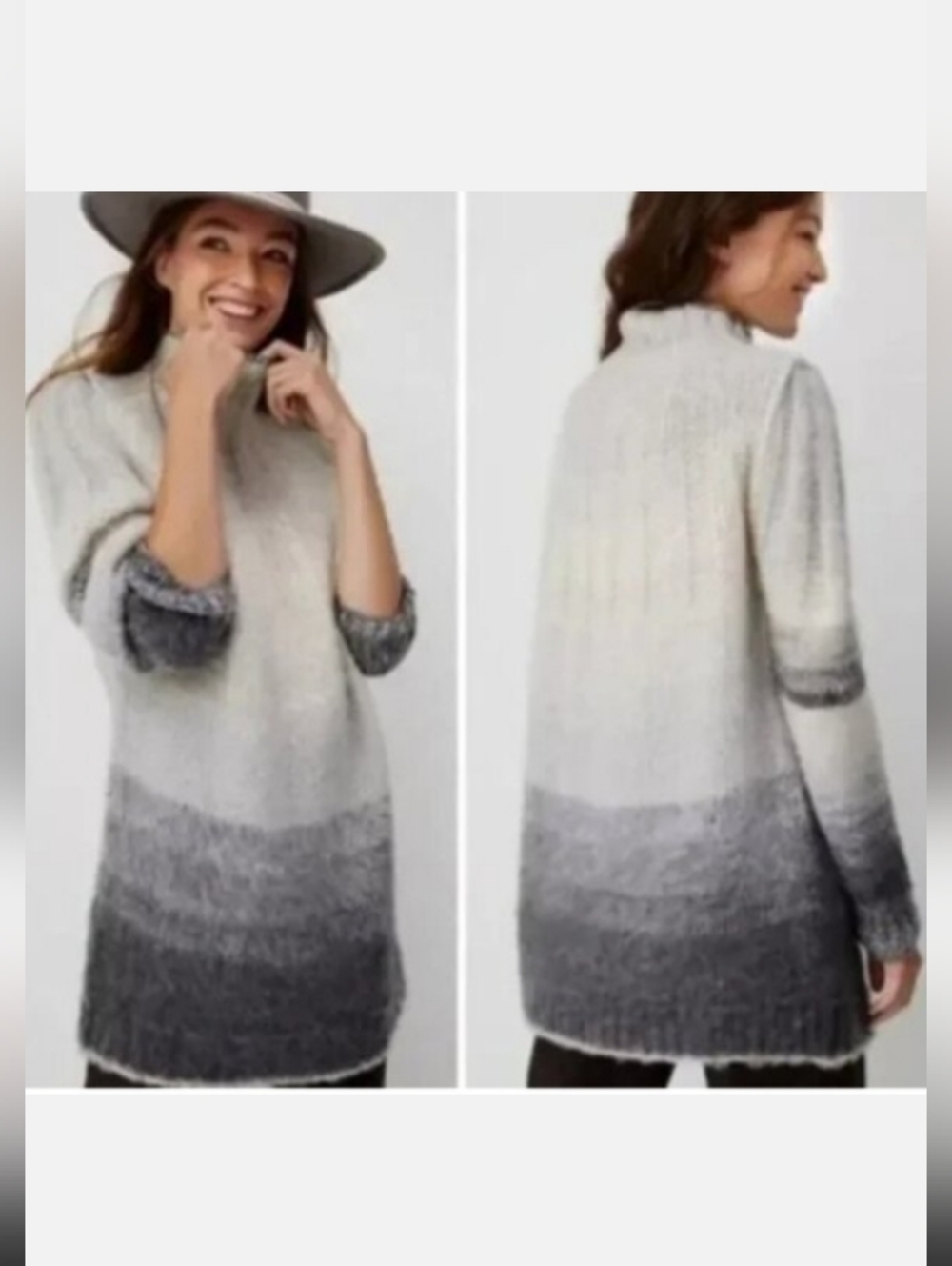 Anthropologie Perri Ombre Wool Blend Tunic Sweater Wool Alpaca Oversized Small